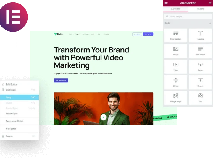 Drag and drop landing page edit